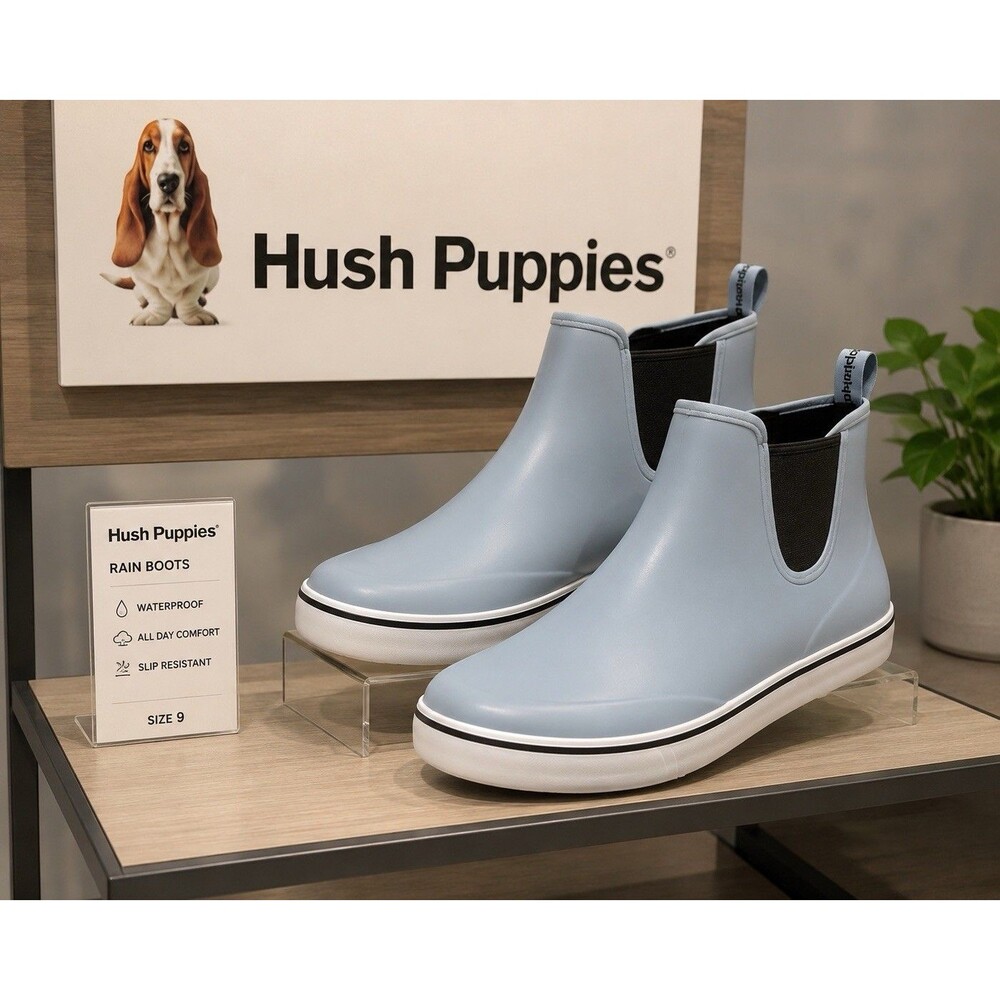 Hush Puppies Rain Chelsea Boot Women Baby BlueSize 9